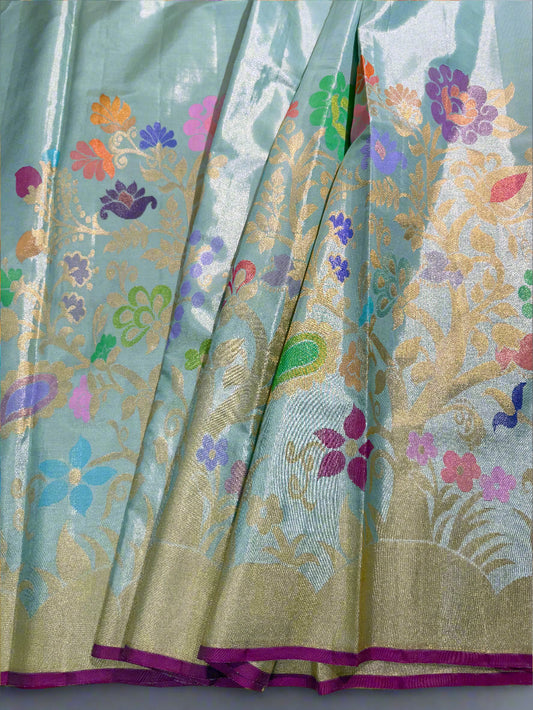 Woven Stories: The Legacy of Handloom Kalamkari Silk Sarees with Zari Borders
