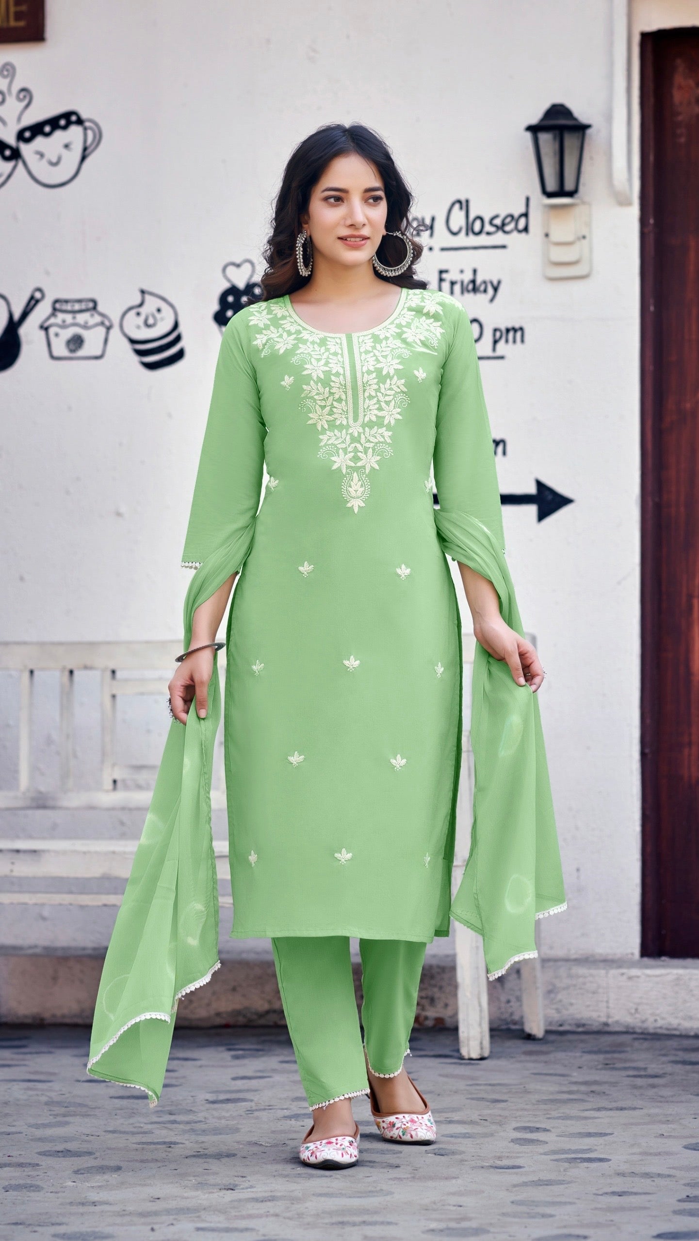 PURE COTTON ELEGANCE KURTI PANT WITH DUPATTA