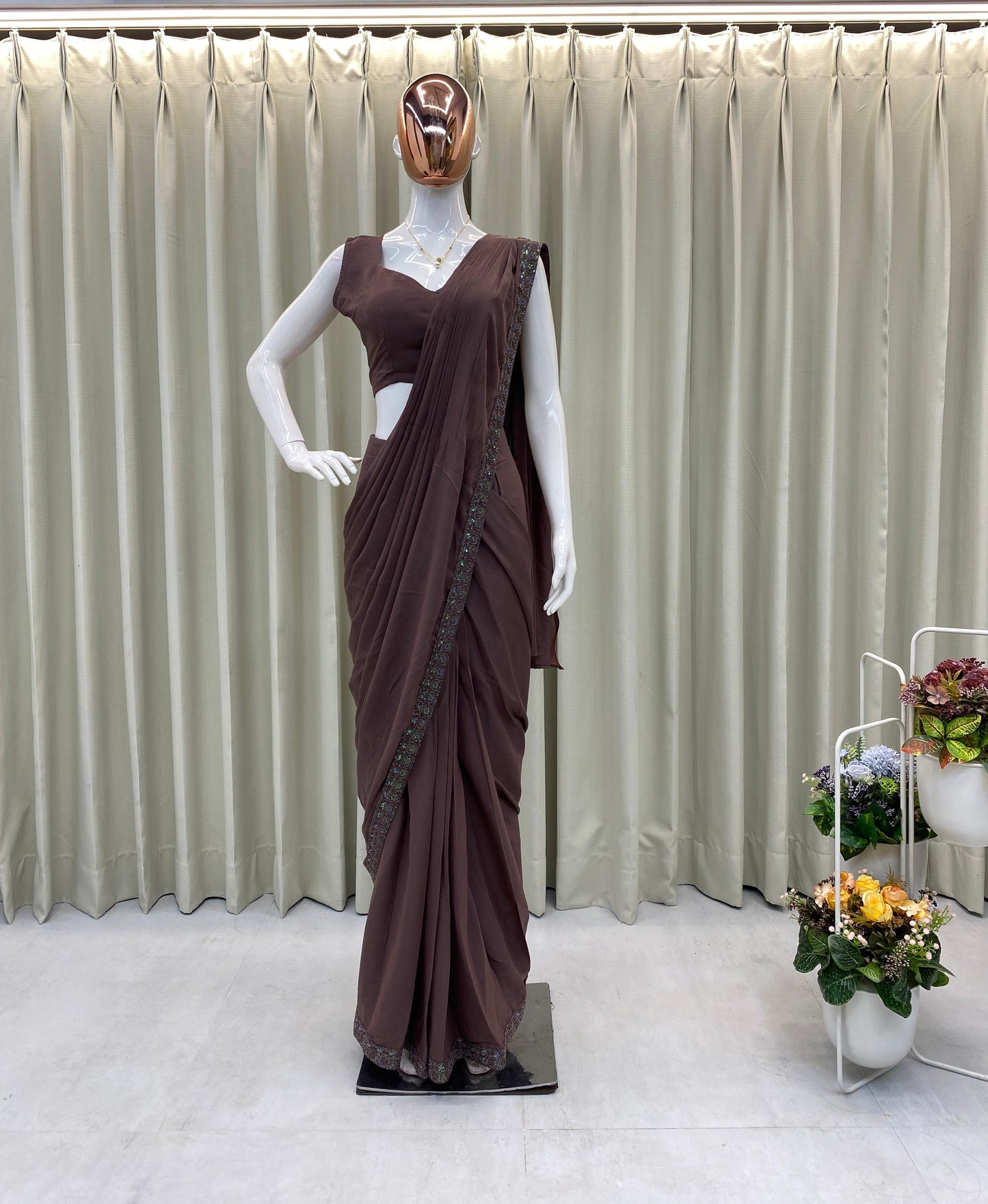 Redefine Glamour with Our Trendy Ready-to-Wear Saree