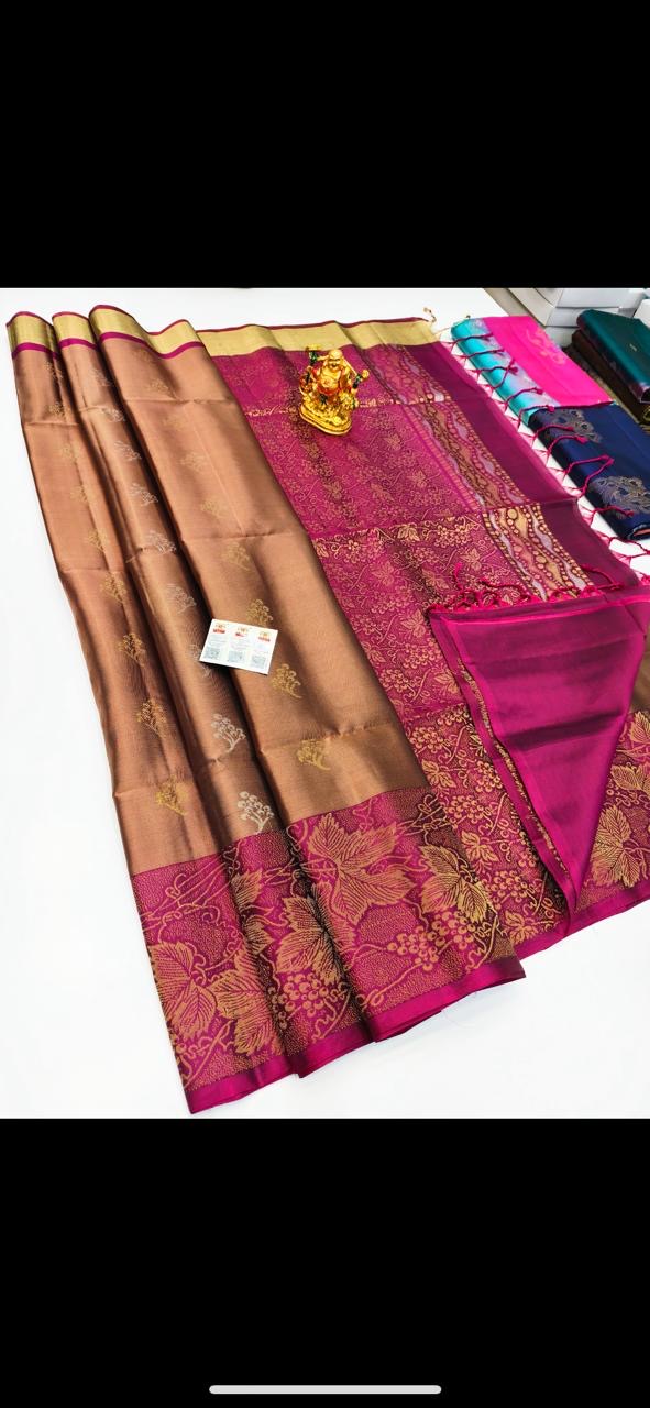 Elegance Redefined: Handloom Soft Silk Sarees with Golden Glamour