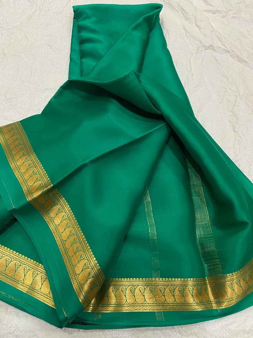 Lot 2 : Now Ready to Immediate Dispatch : Pure Crepe Mysore Silk Sarees - Silk Mark Certified