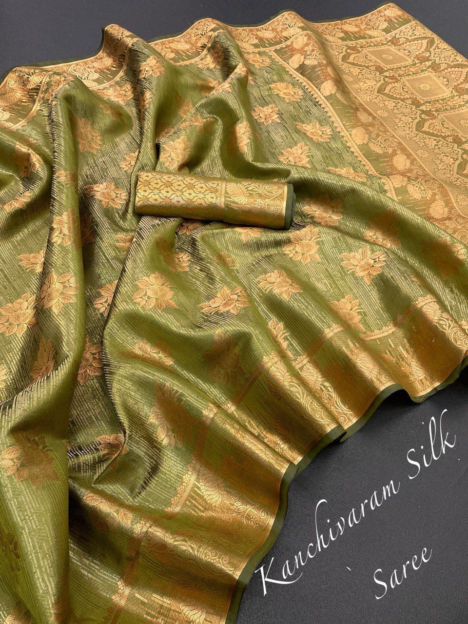 Kanchipuram Silk Handloom Heavy Zari Work Sarees