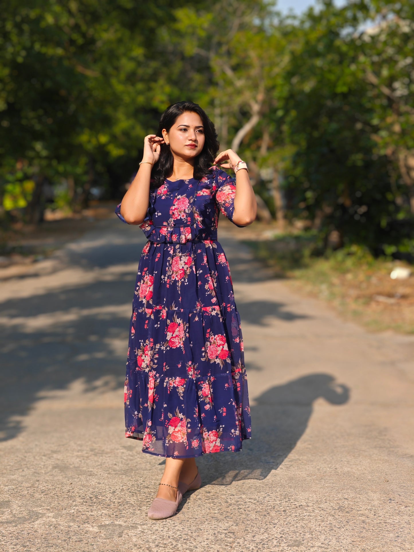 Enchanting Georgette Maxi: Your Ultimate Party Elegance