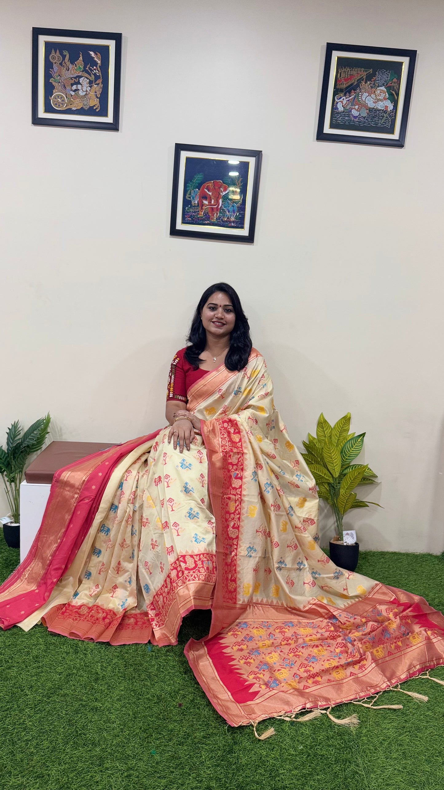 Banarasi Linen Cotton Saree Code : 321