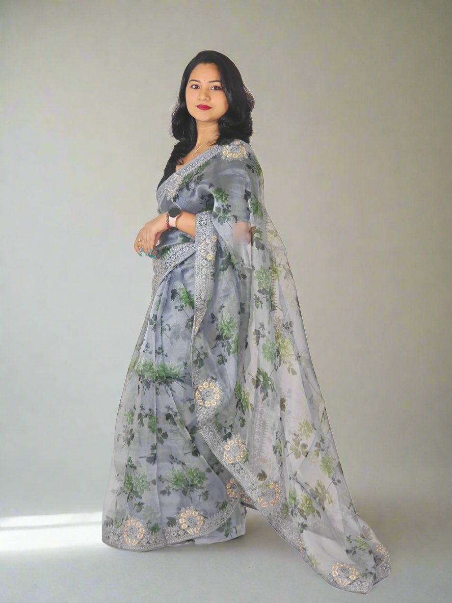Luxury Pure Organza Silk Saree