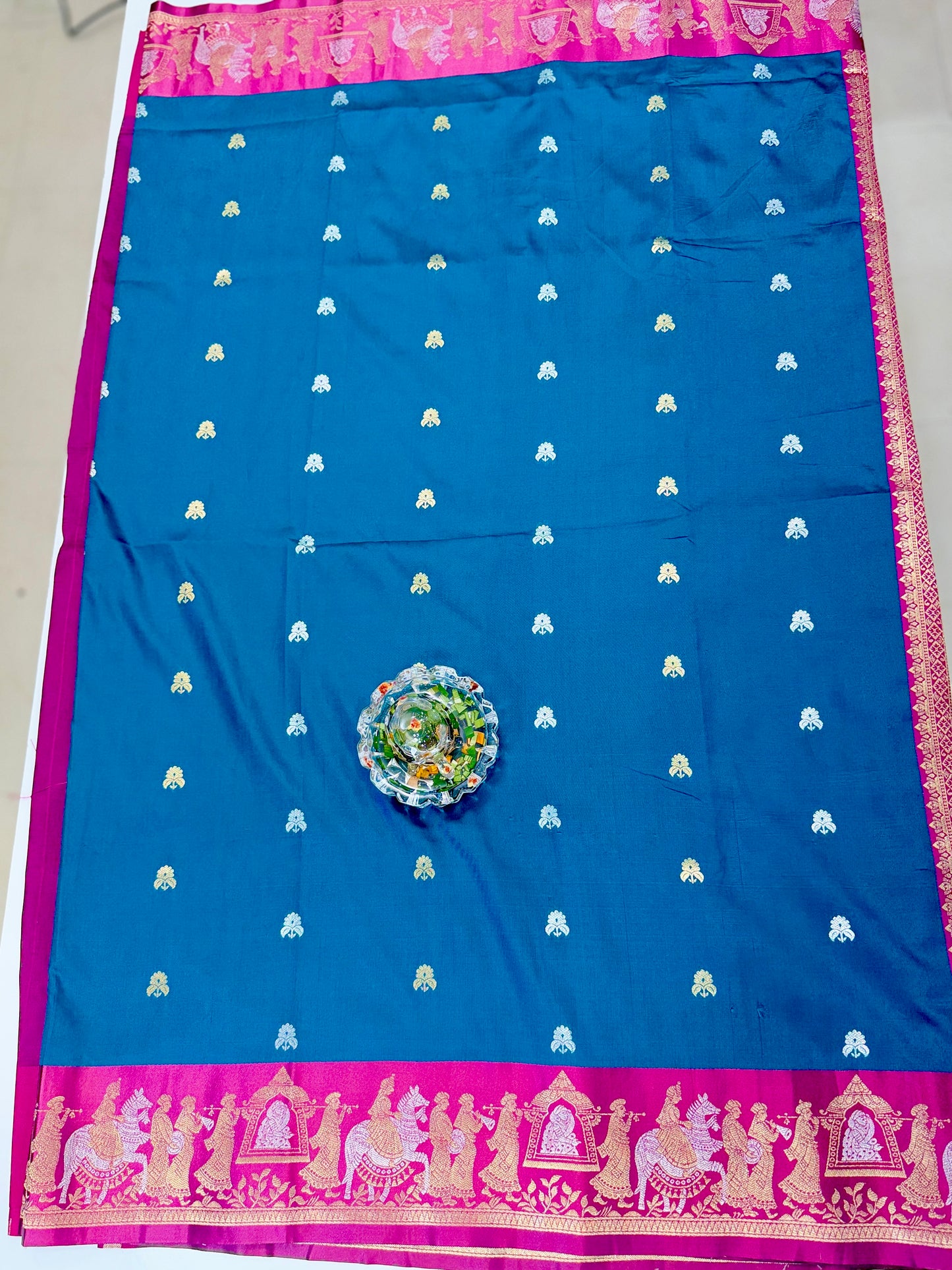 Mashru silk saree with Sindhu Ghaat zari weaving and blouse piece for women