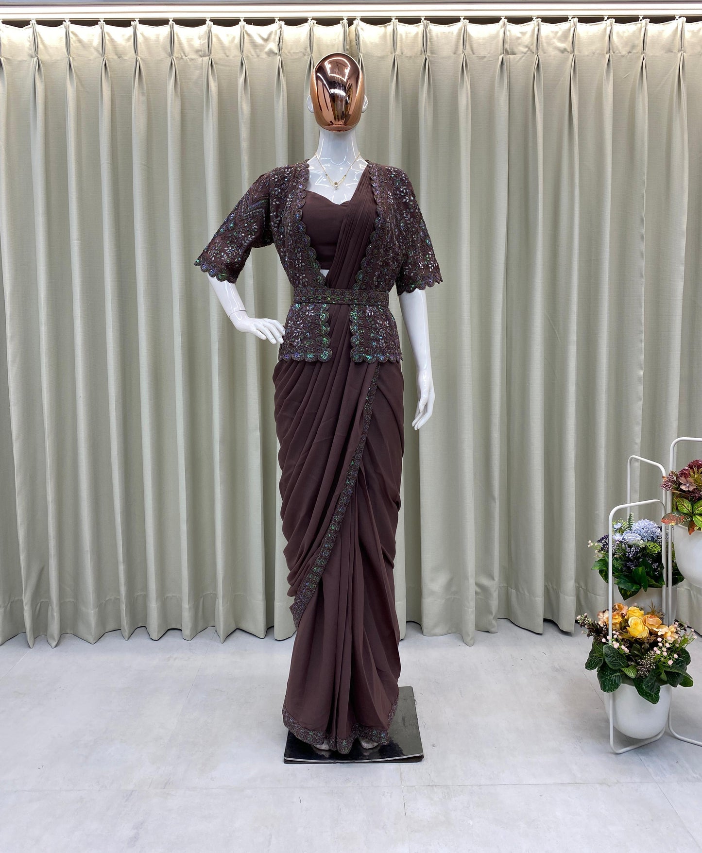 Redefine Glamour with Our Trendy Ready-to-Wear Saree
