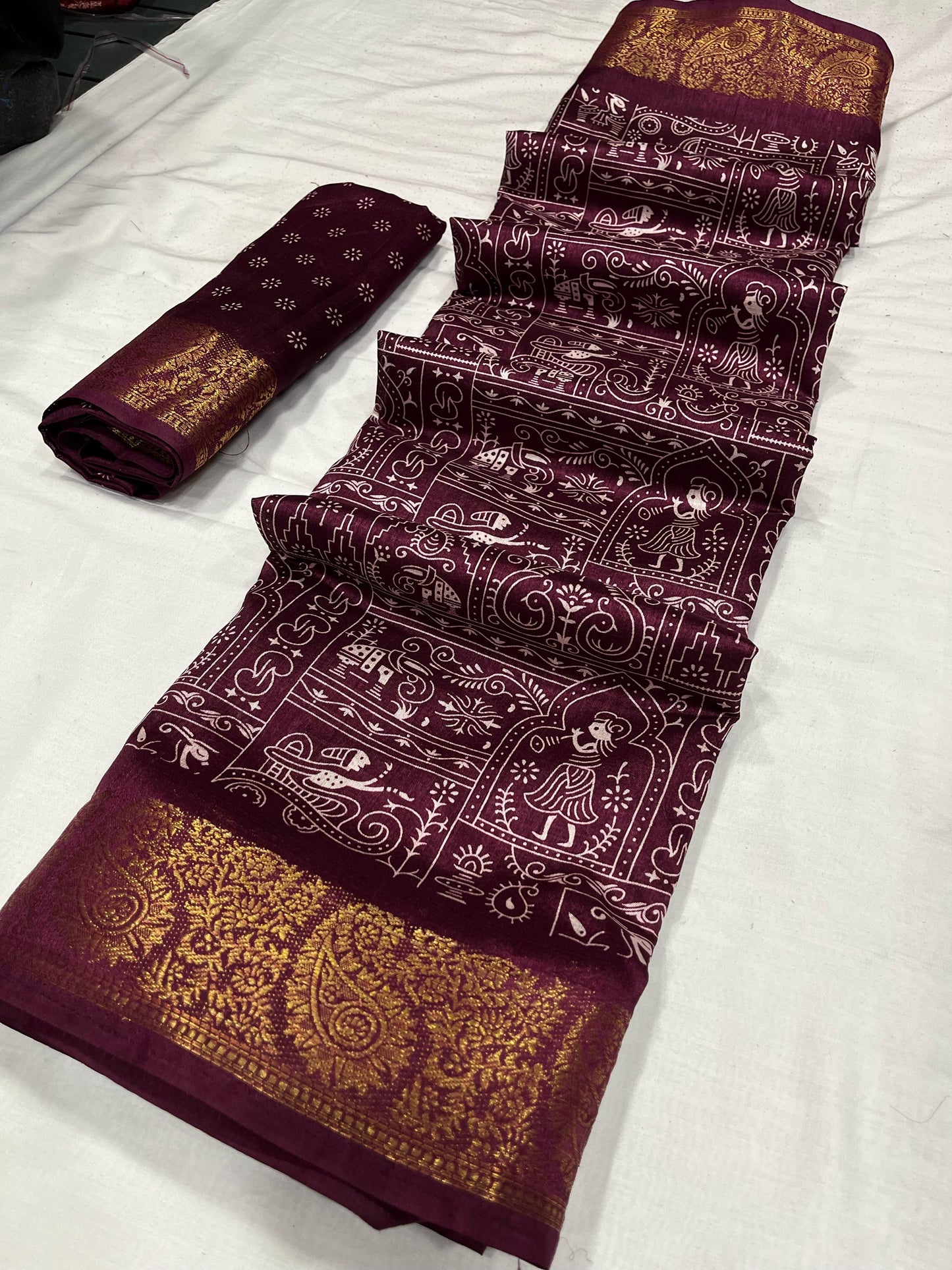 Soft Tussar Slub with Digital Print
