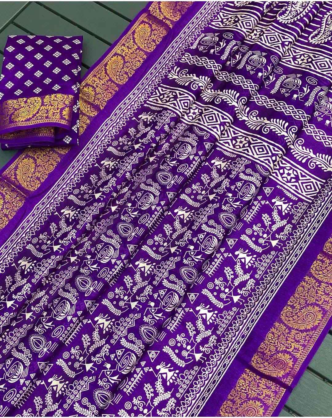 Soft Tussar Slub with Digital Print