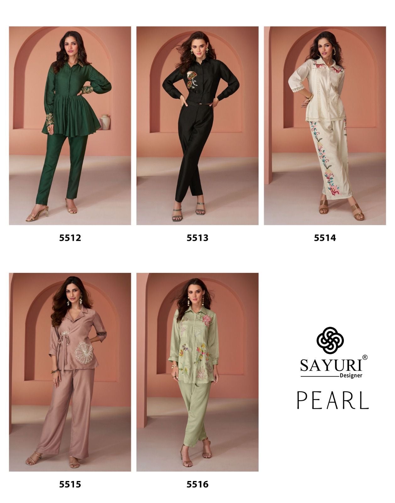 Sayuri Designer - Pearl - Pure Silk Coord Set