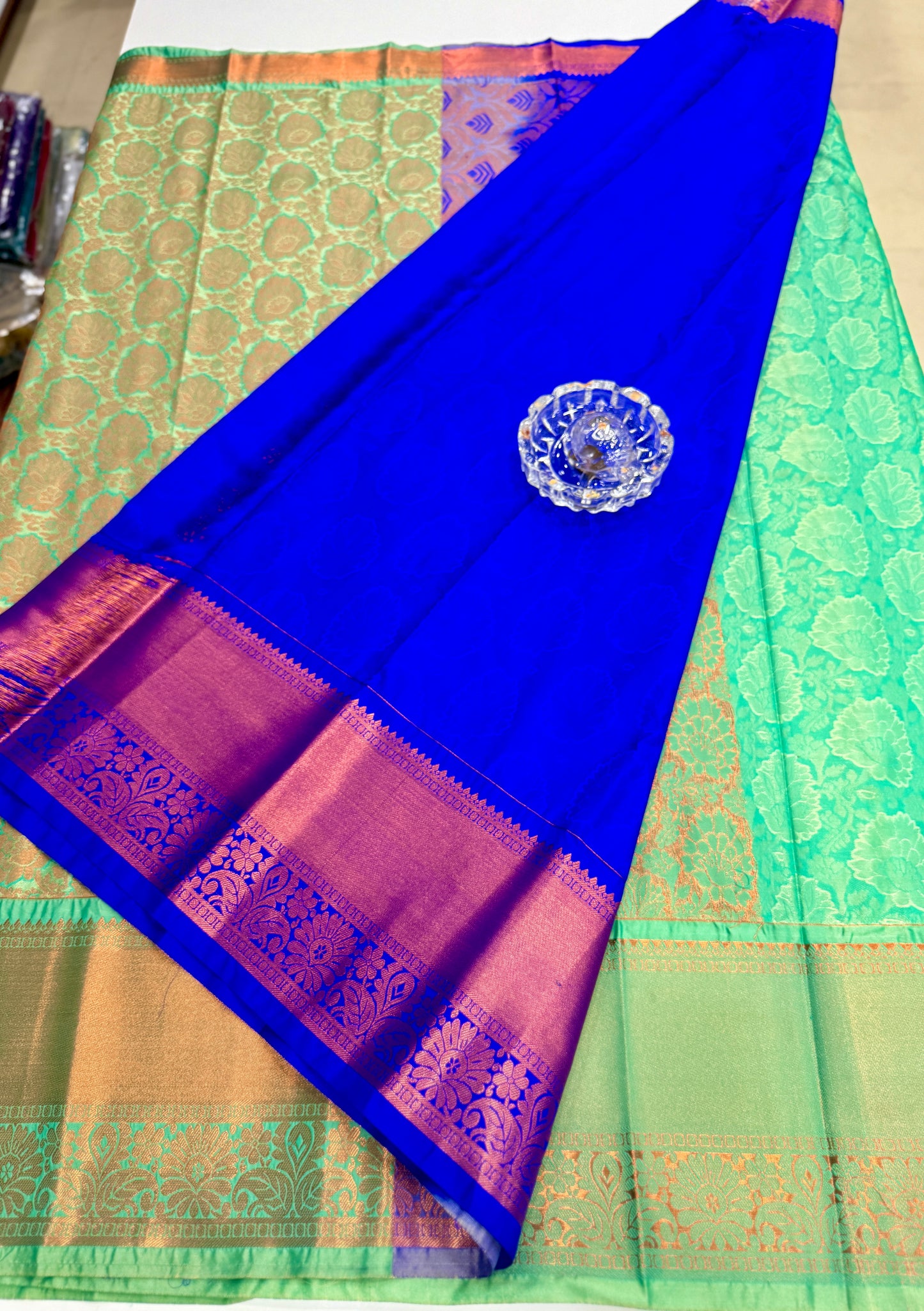 Bridal Soft Silk Saree with Jacquard Weaving & Contrast Border for Women