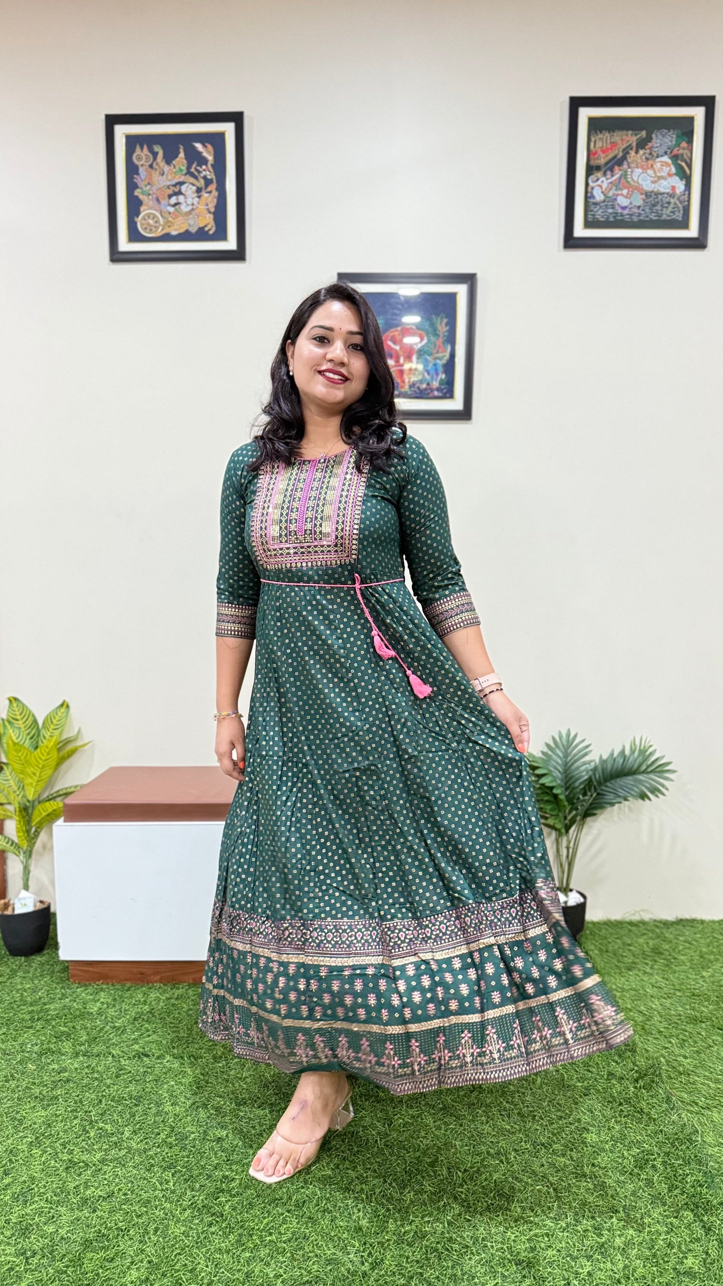 Azure Dream Anarkali Gown with Belt - Liva approved
