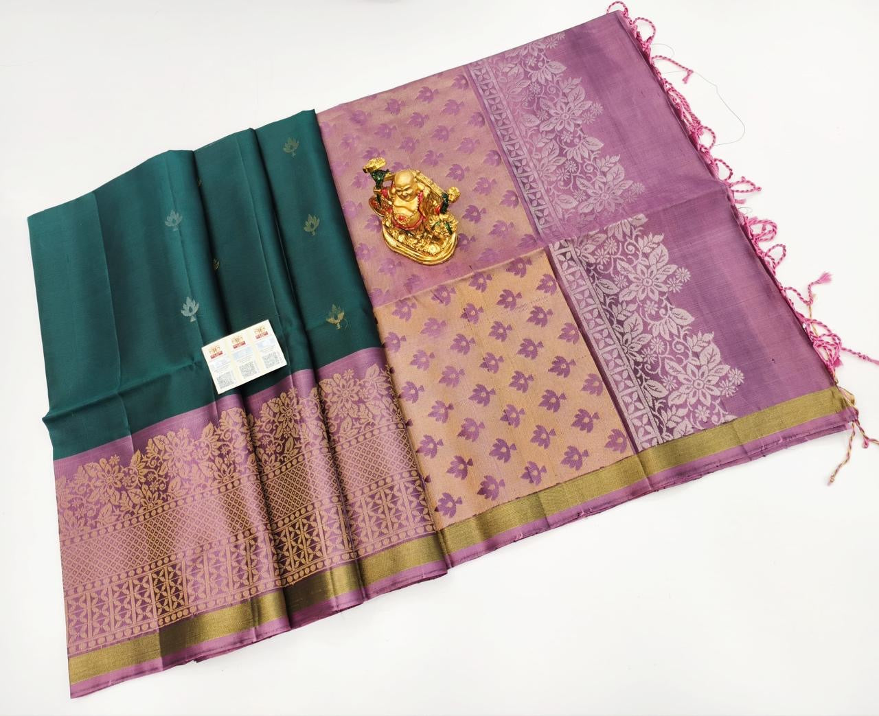 Elegance Redefined: Handloom Soft Silk Sarees with Golden Glamour