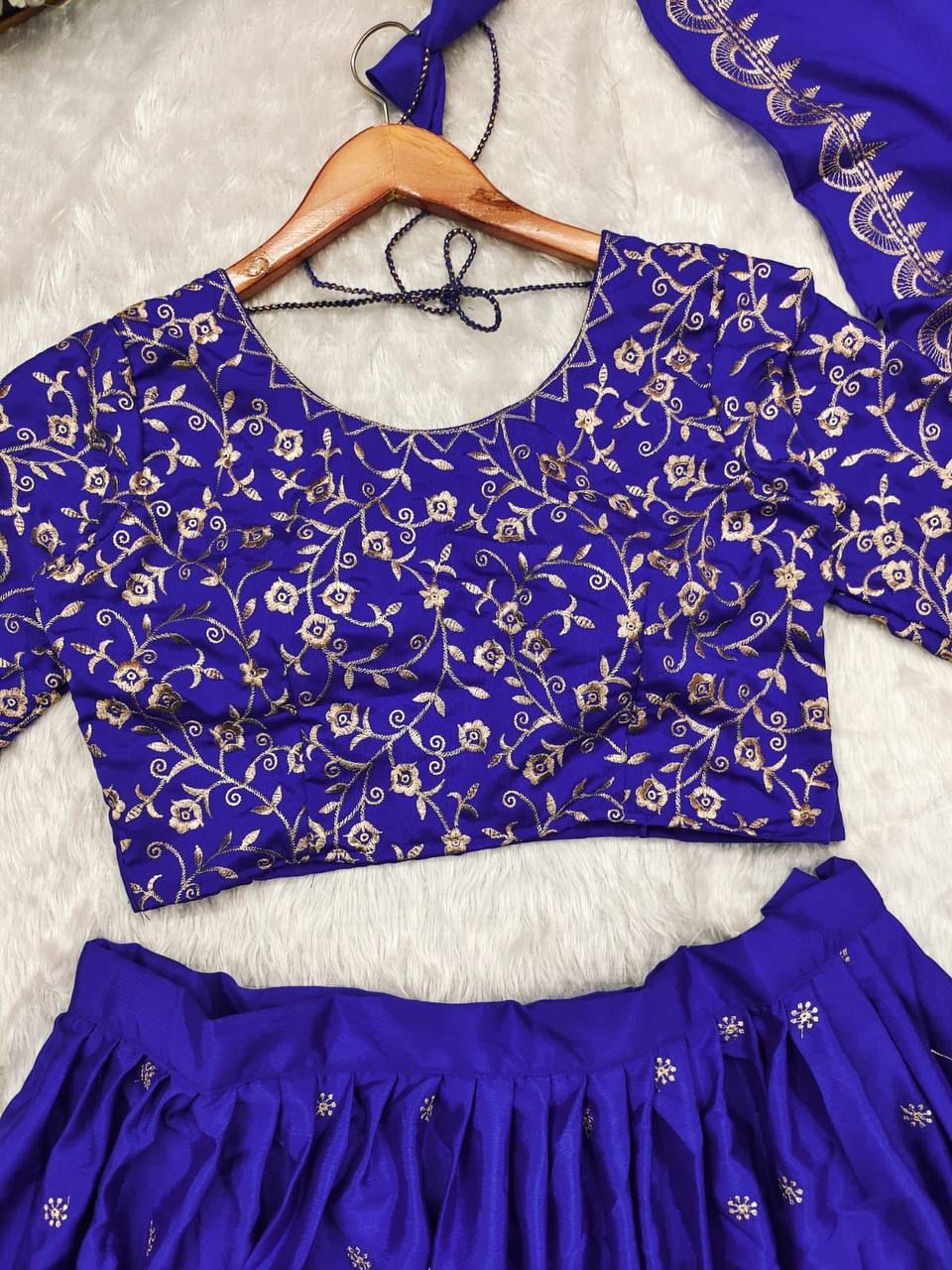 Sale: Blue and Pink Elephant Lehenga
