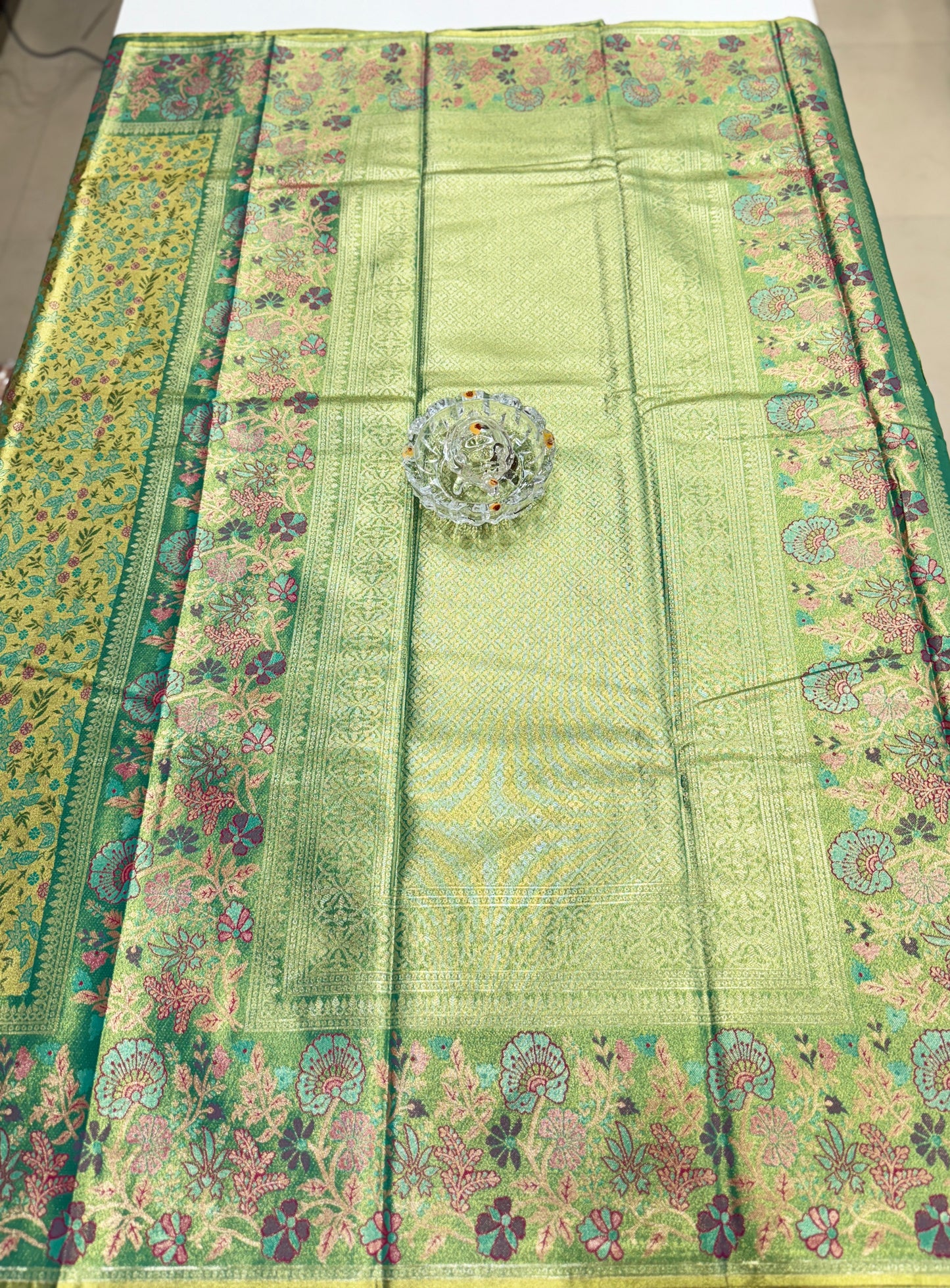 Dharmavaram Style Silk Saree with Zari Floral Weaving and Grand Pallu – Traditional Wedding Saree