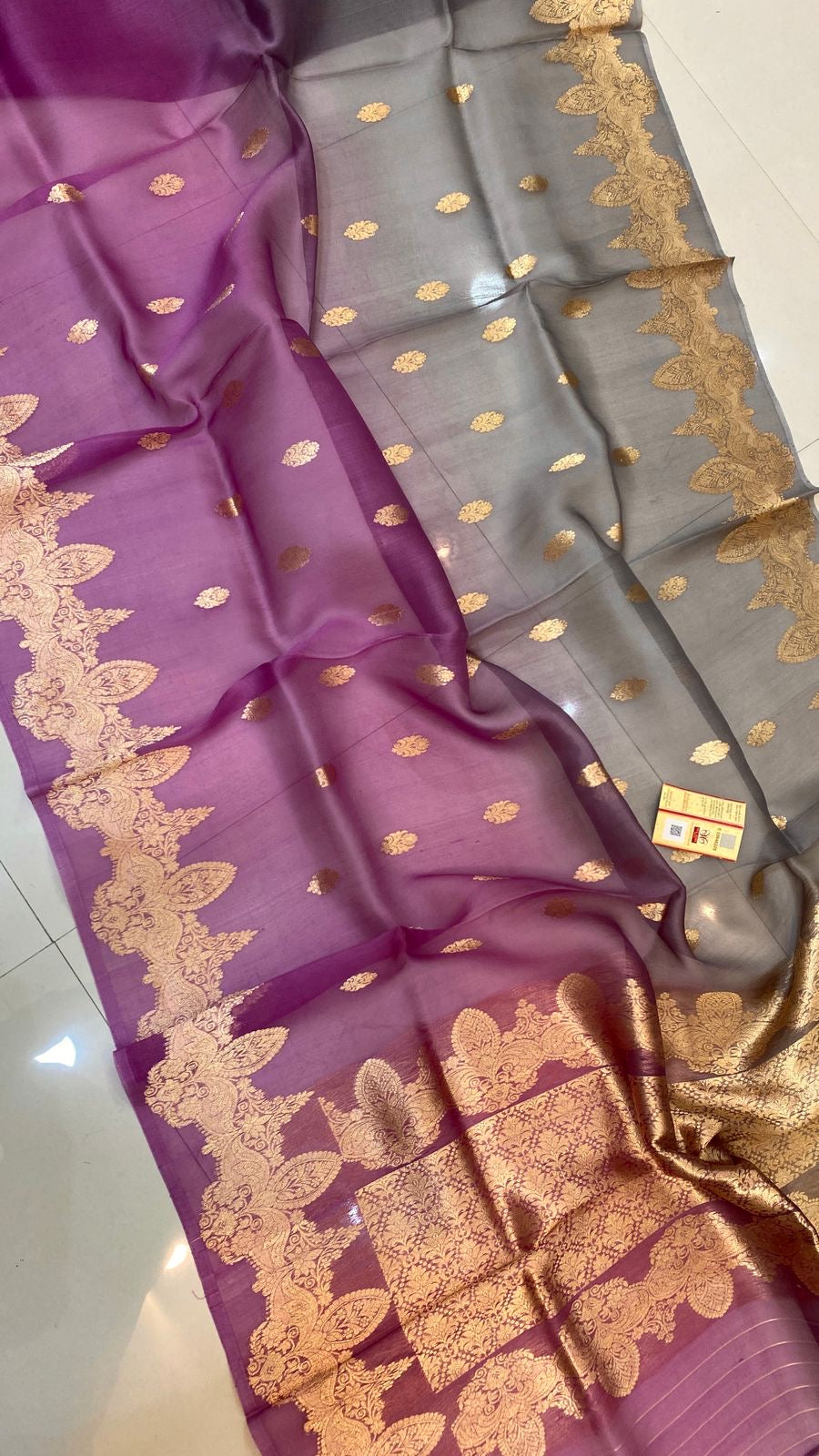 Exclusive Pure Handloom Banarasi Kora Organza Saree