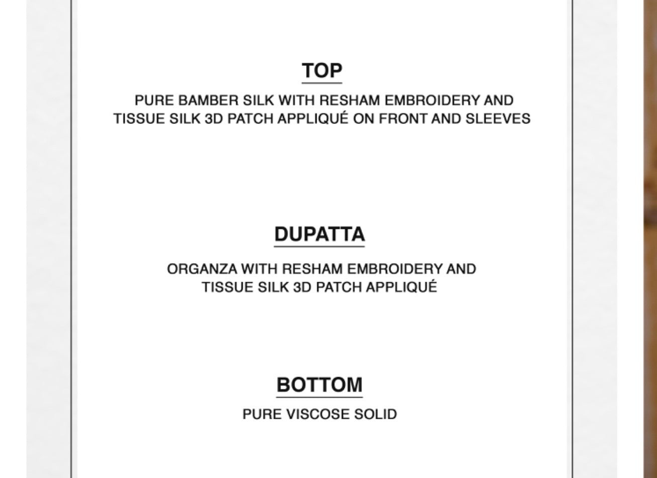 Qurbat Collection Pure Bamber Silk with Resham Embroidery