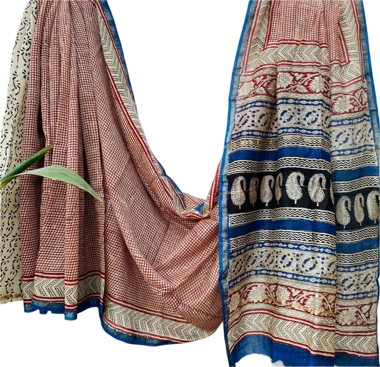 Chanderi Silk Saree with Intricate Handblock Print and Blouse Piece – Traditional Wear for Women