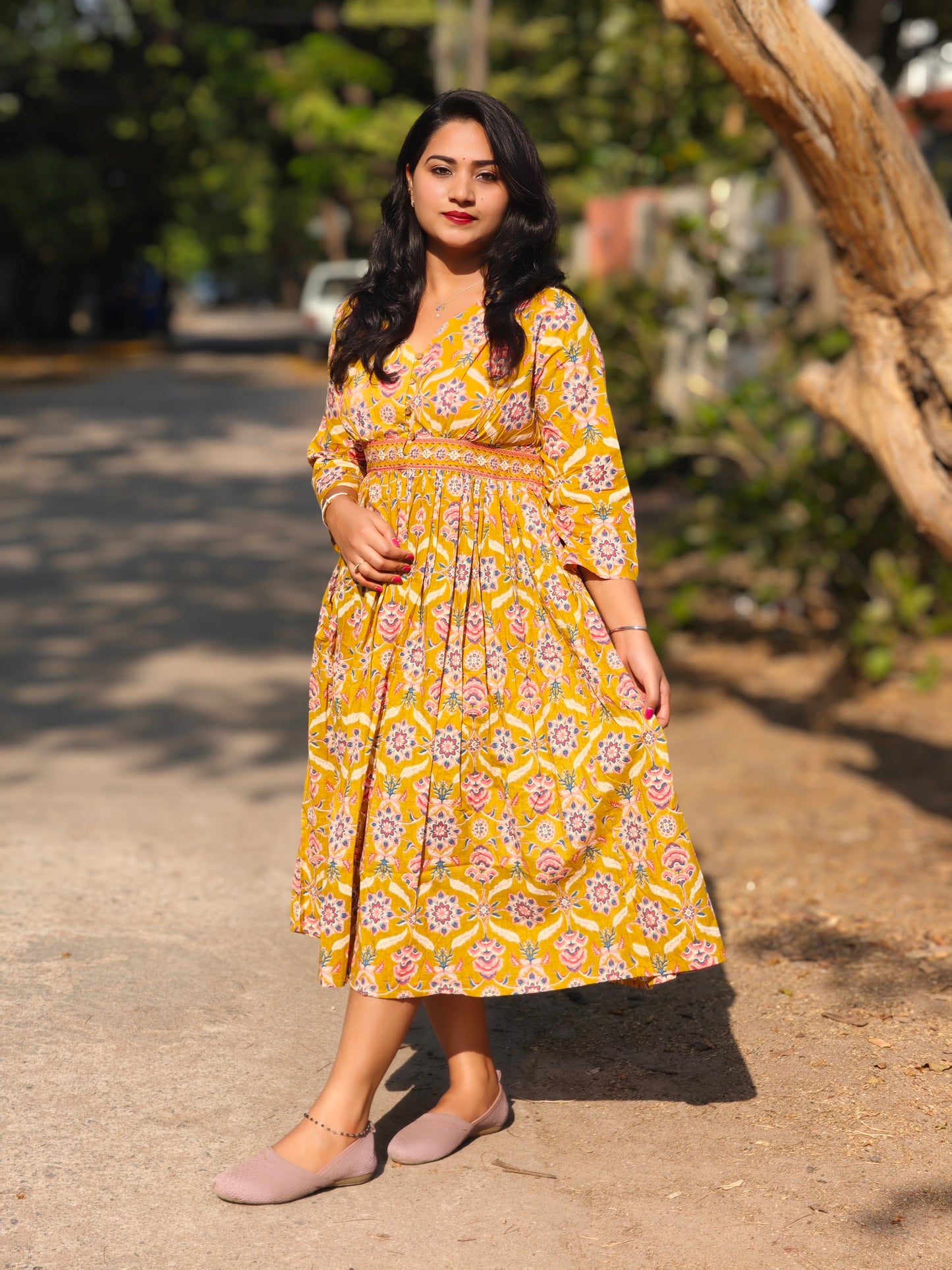 Yellow Floral Cotton Dress Limited edition 179