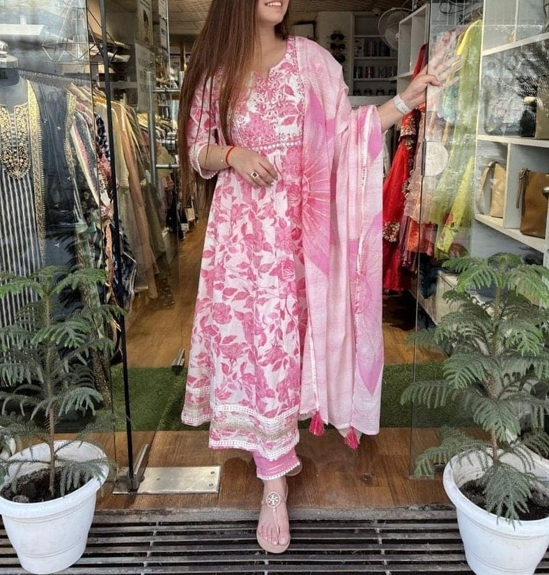 Radiant Summer Chic: Embroidered Reyon Kurti Set Collection Unveiled