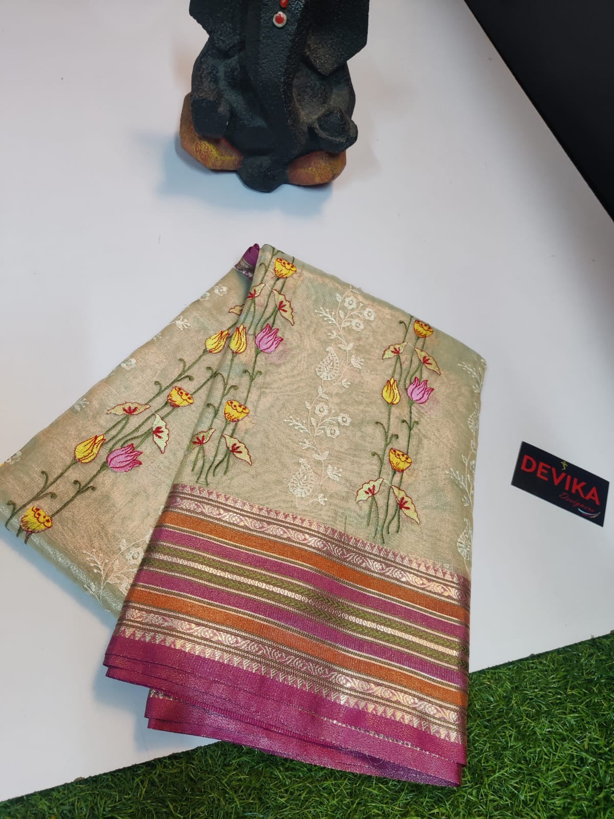 Trending Collection: Banarasi Tissue Embroidery Work Soft Saree