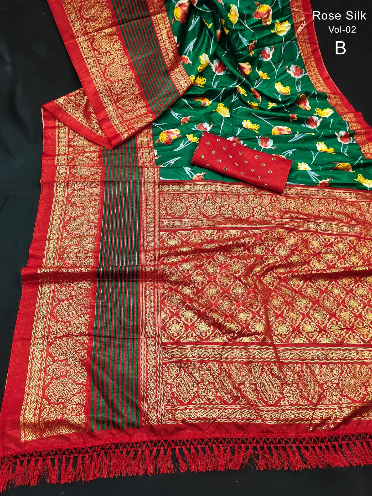 Dola Silk Kalamkari Patola Digital Print Saree