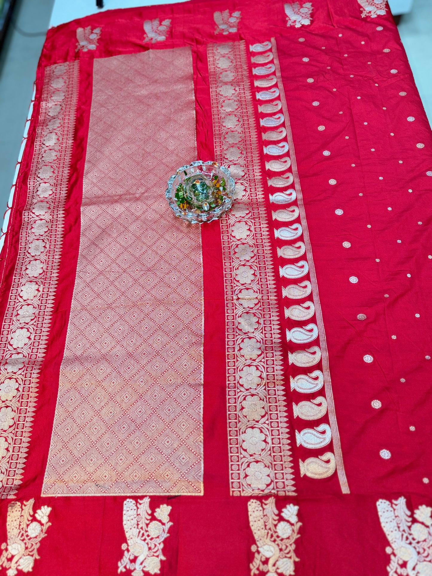 Mashru silk saree with satin border and zari woven design for women