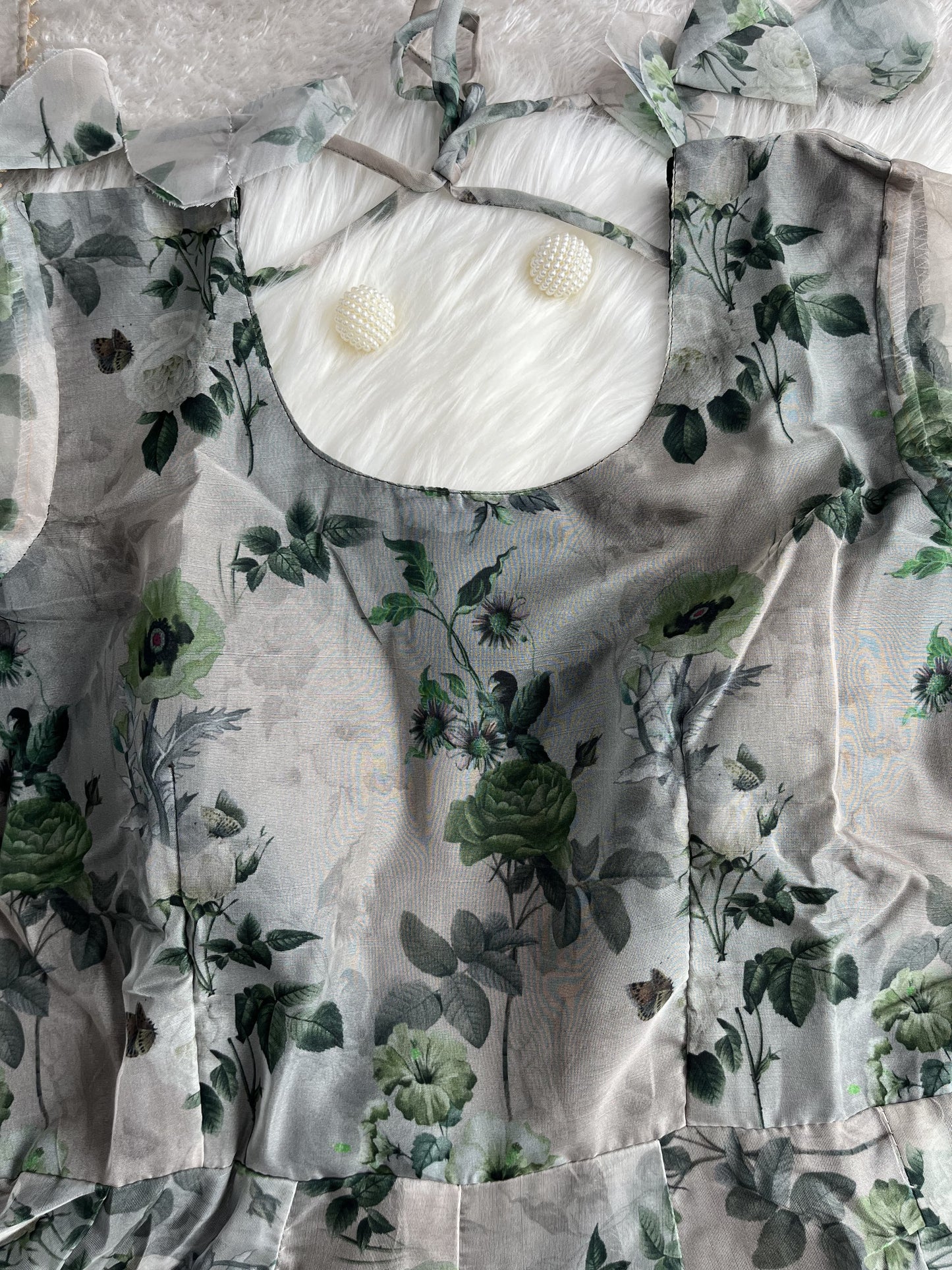 Organza Silk Anarkali Suit Set with Kali Cut, Canvas Patta, Cotton Pants and Dupatta for Women