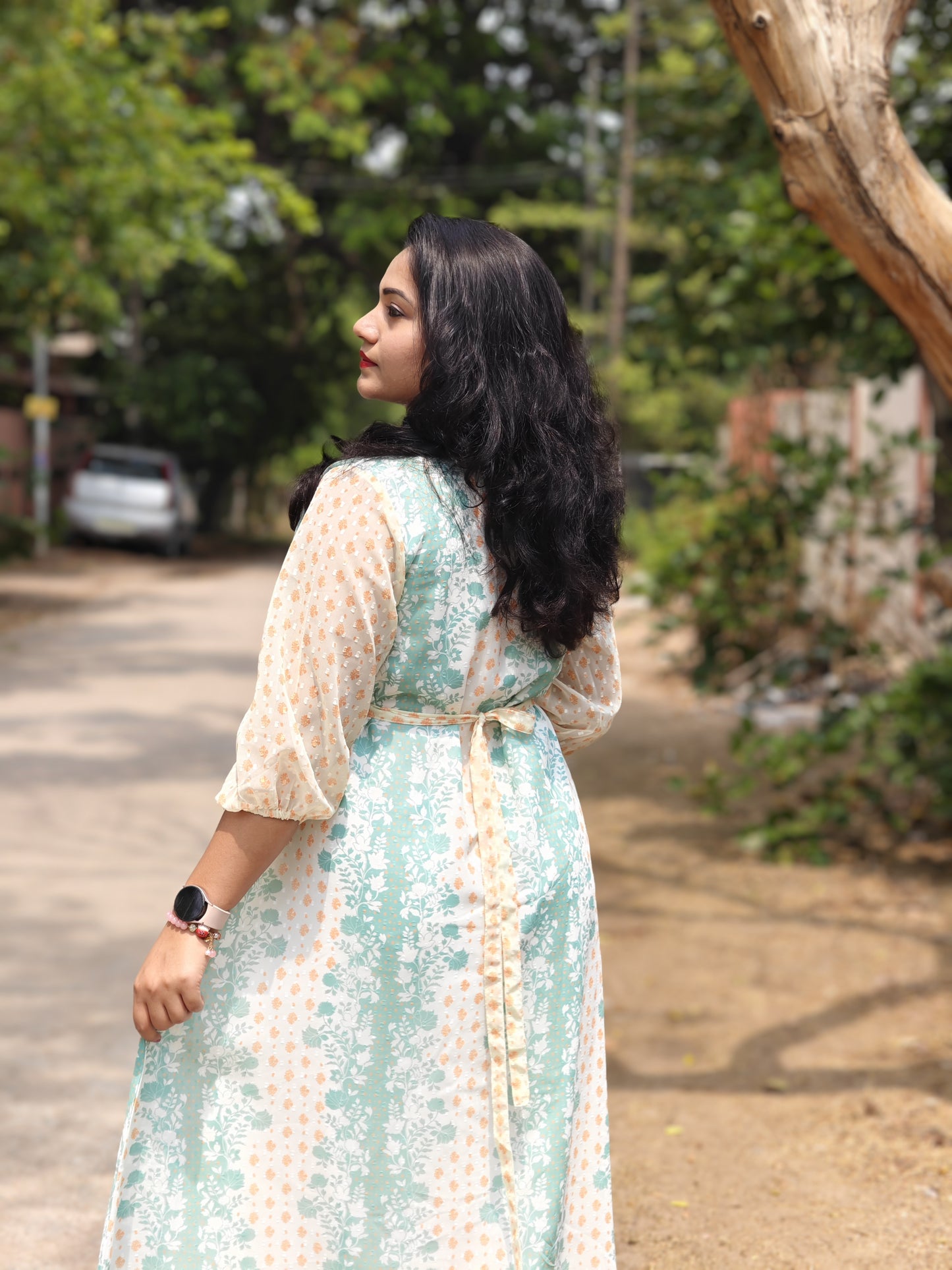 Off White Georgette Dress