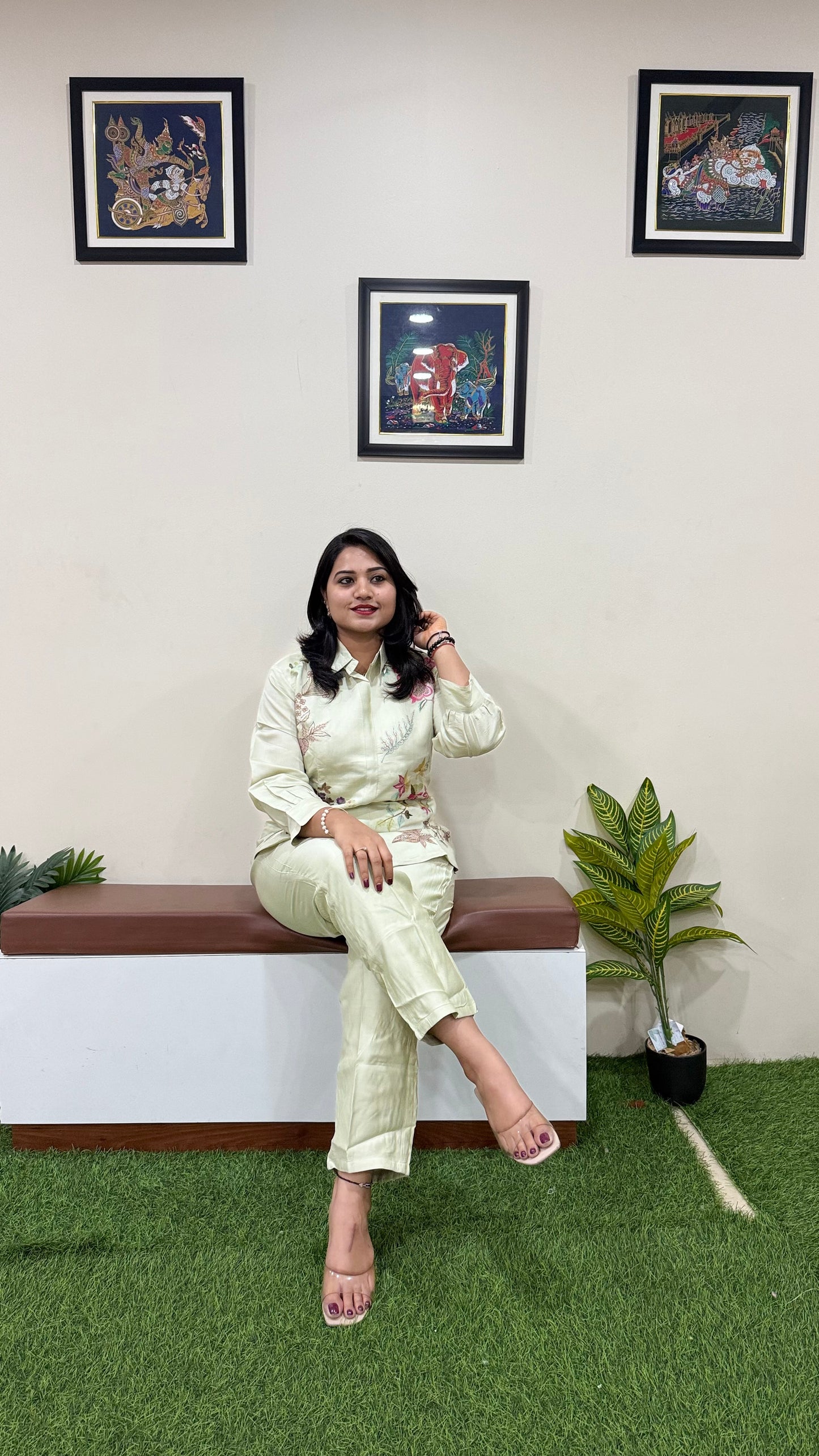 Sayuri Designer - Pearl - Pure Silk Coord Set