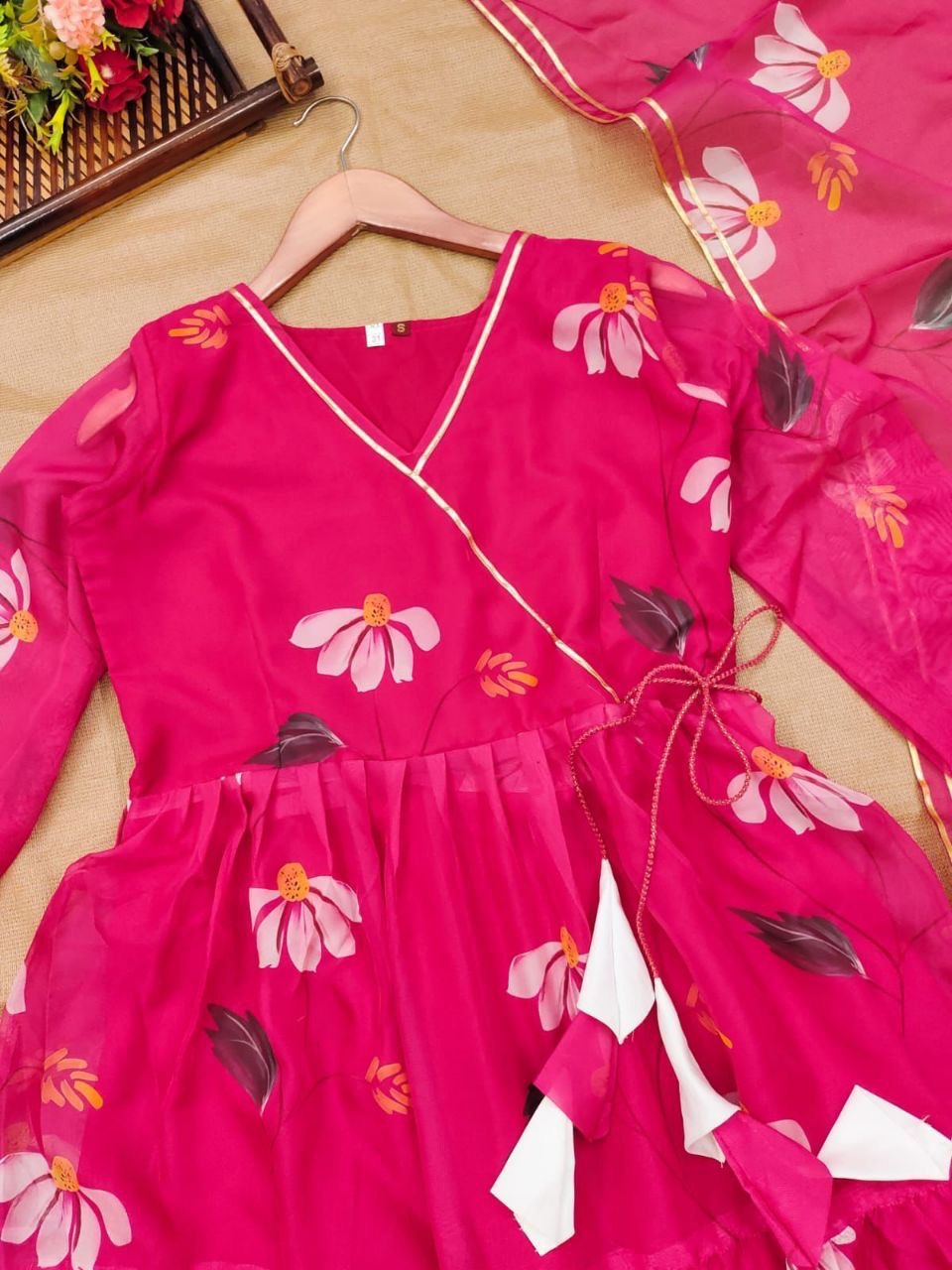 Hot Pink Organza Suit