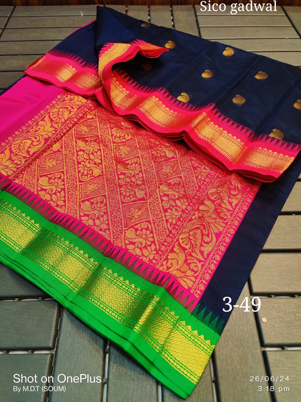 Elegant Cotton Silk Gadwal Saree with Traditional Design - LAST 5 in STOCK