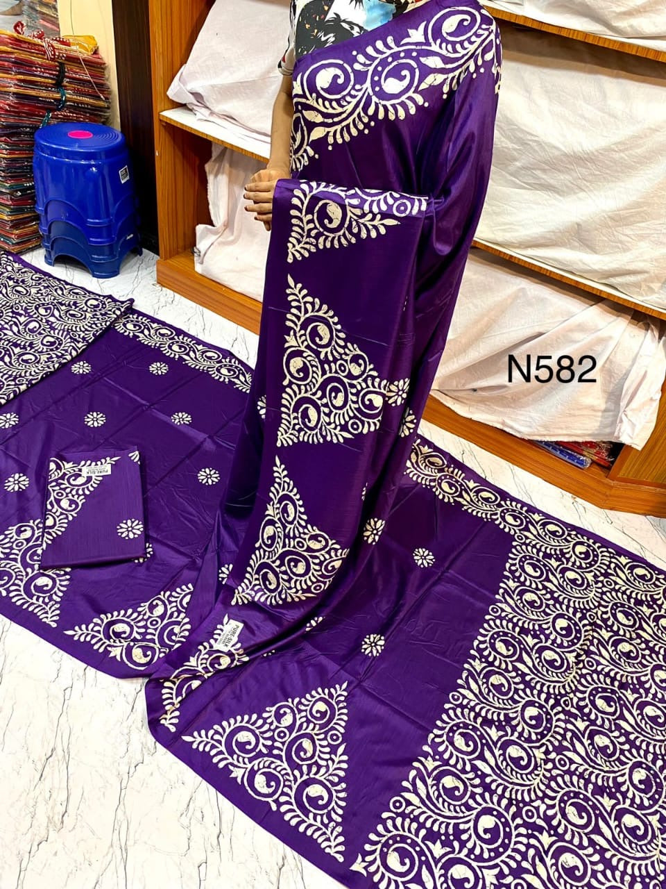Alpana Print Pure Silk Saree – Exceptional Quality