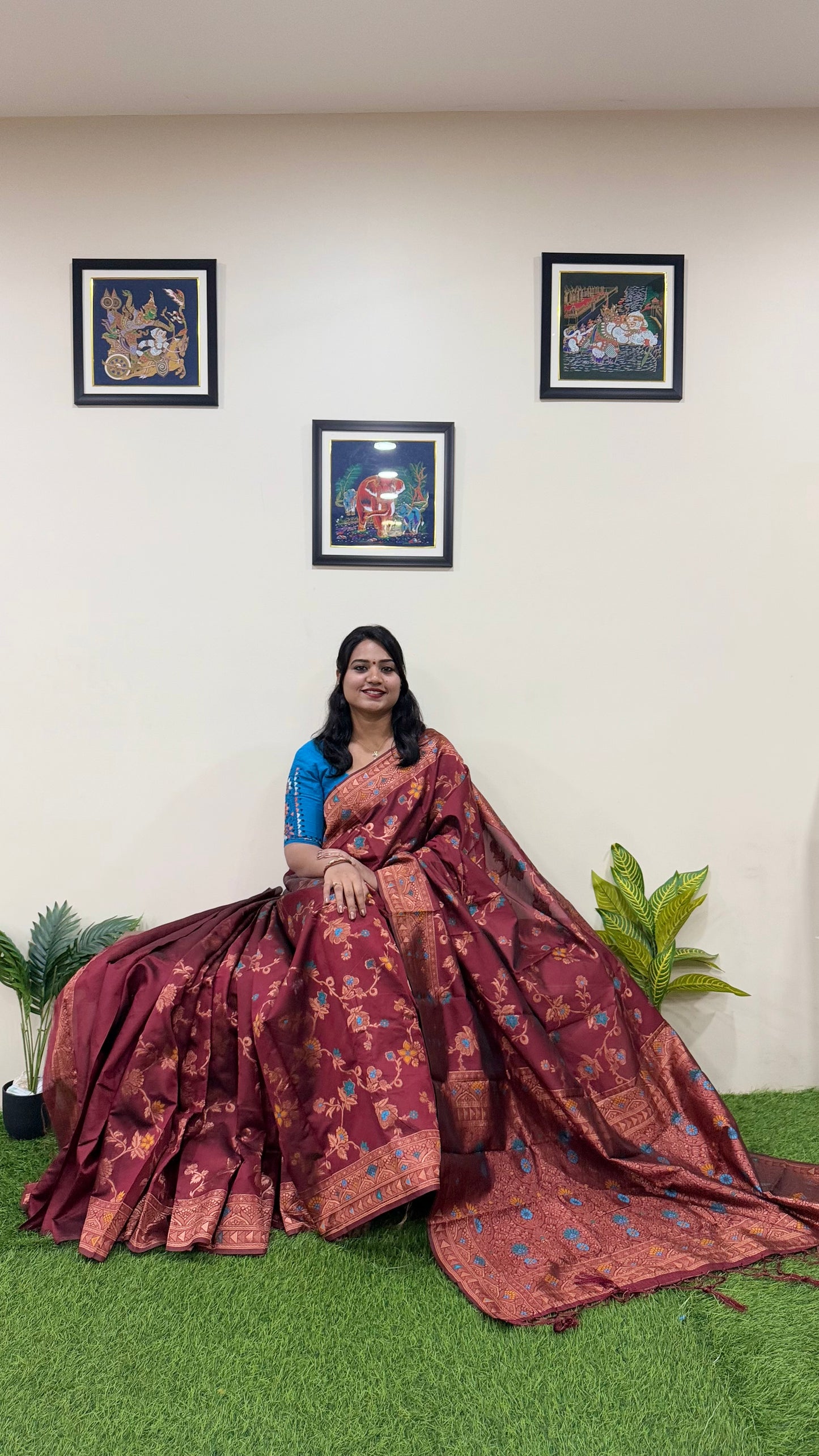 Banarasi Silk Woven Saree Floral Pattern code 296 289