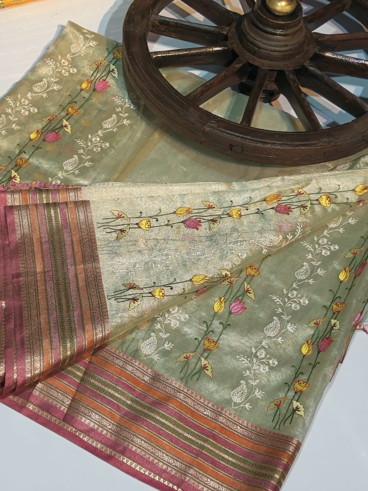 Trending Collection: Banarasi Tissue Embroidery Work Soft Saree