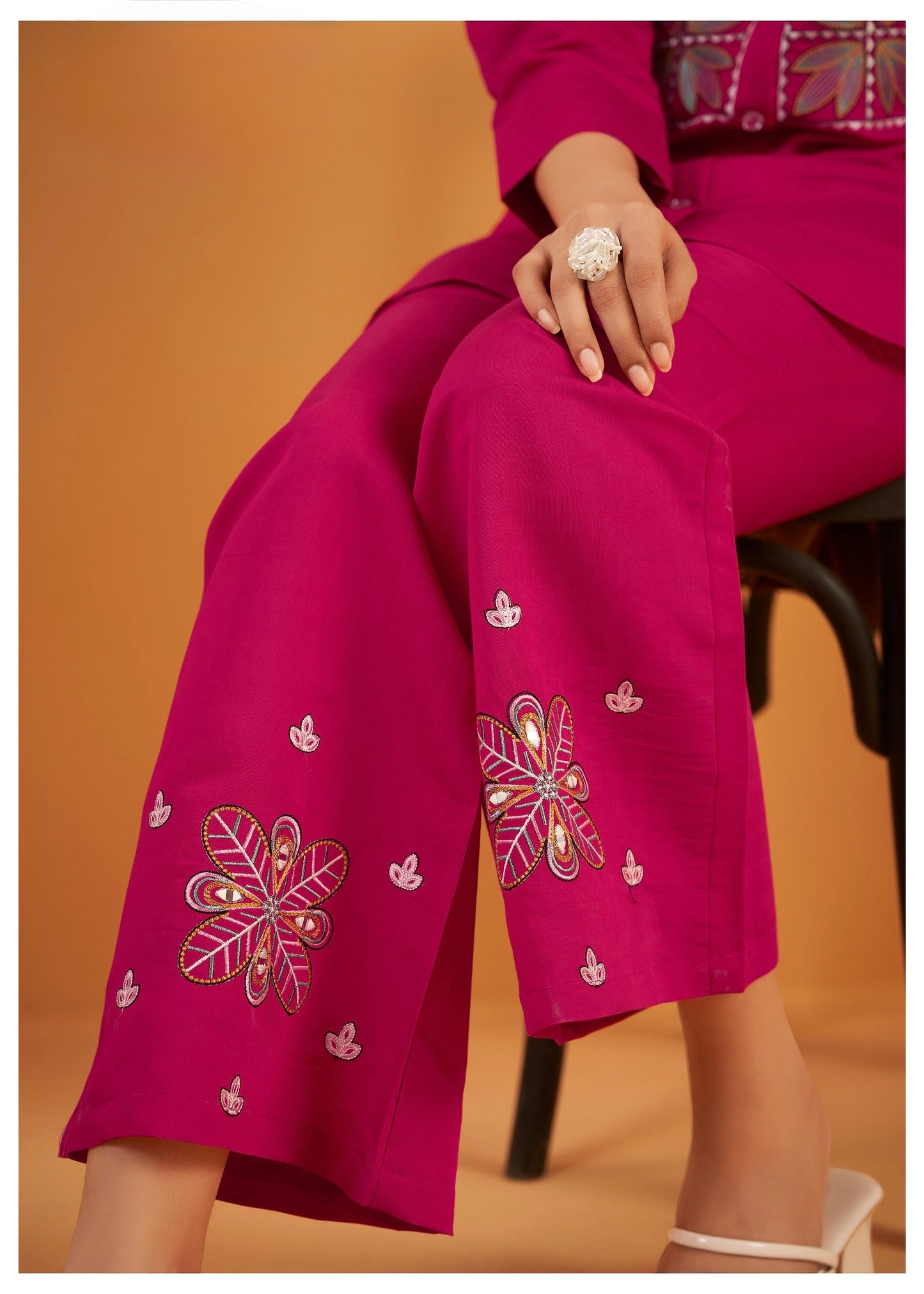 Women's Viscose Silk Co-ord Set with Elegant Work