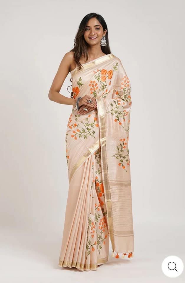 Handloom Pure Tussar Silk with Embroidery
