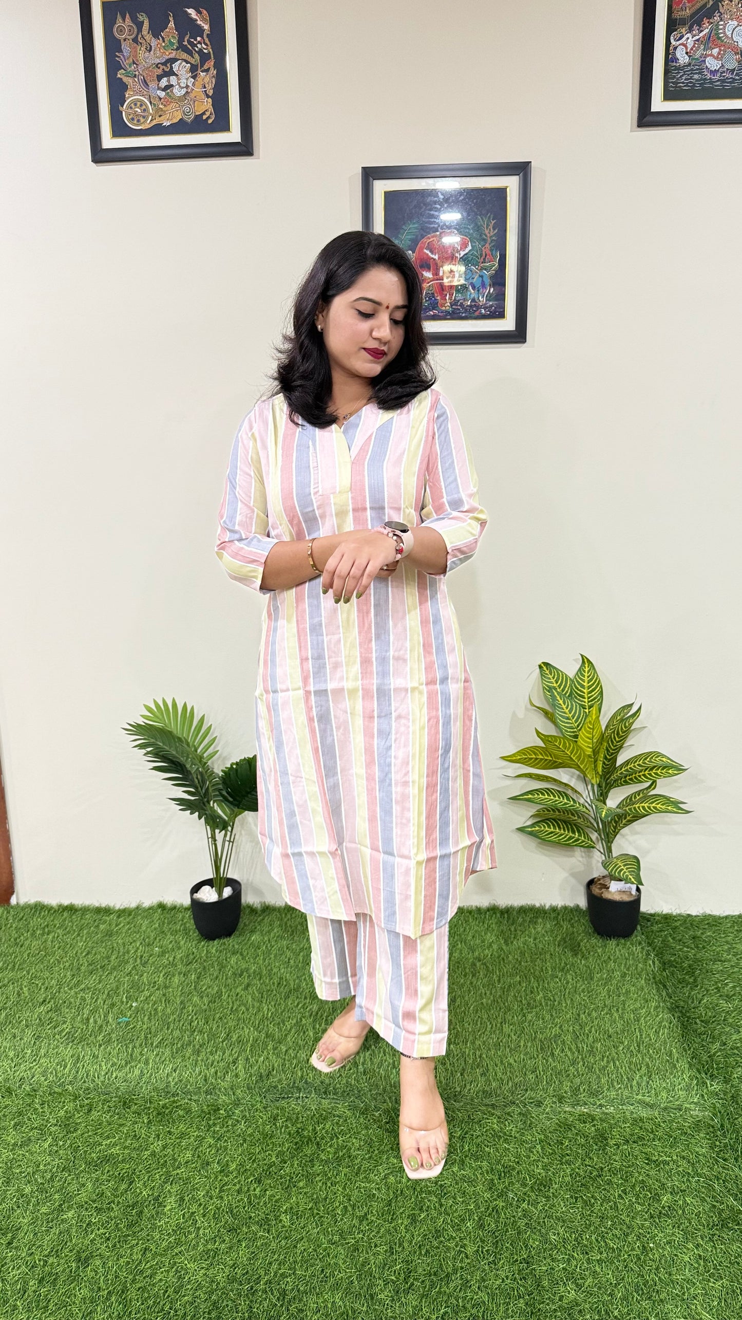 Chic Handloom Striped Cord Set