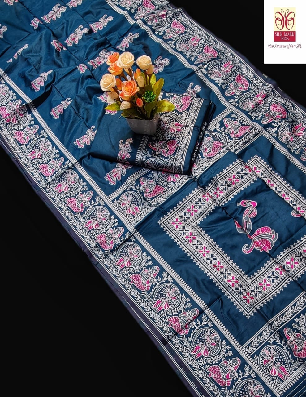 Exclusive Pure Baluchari Silk Saree with Meena Butta Weaving
