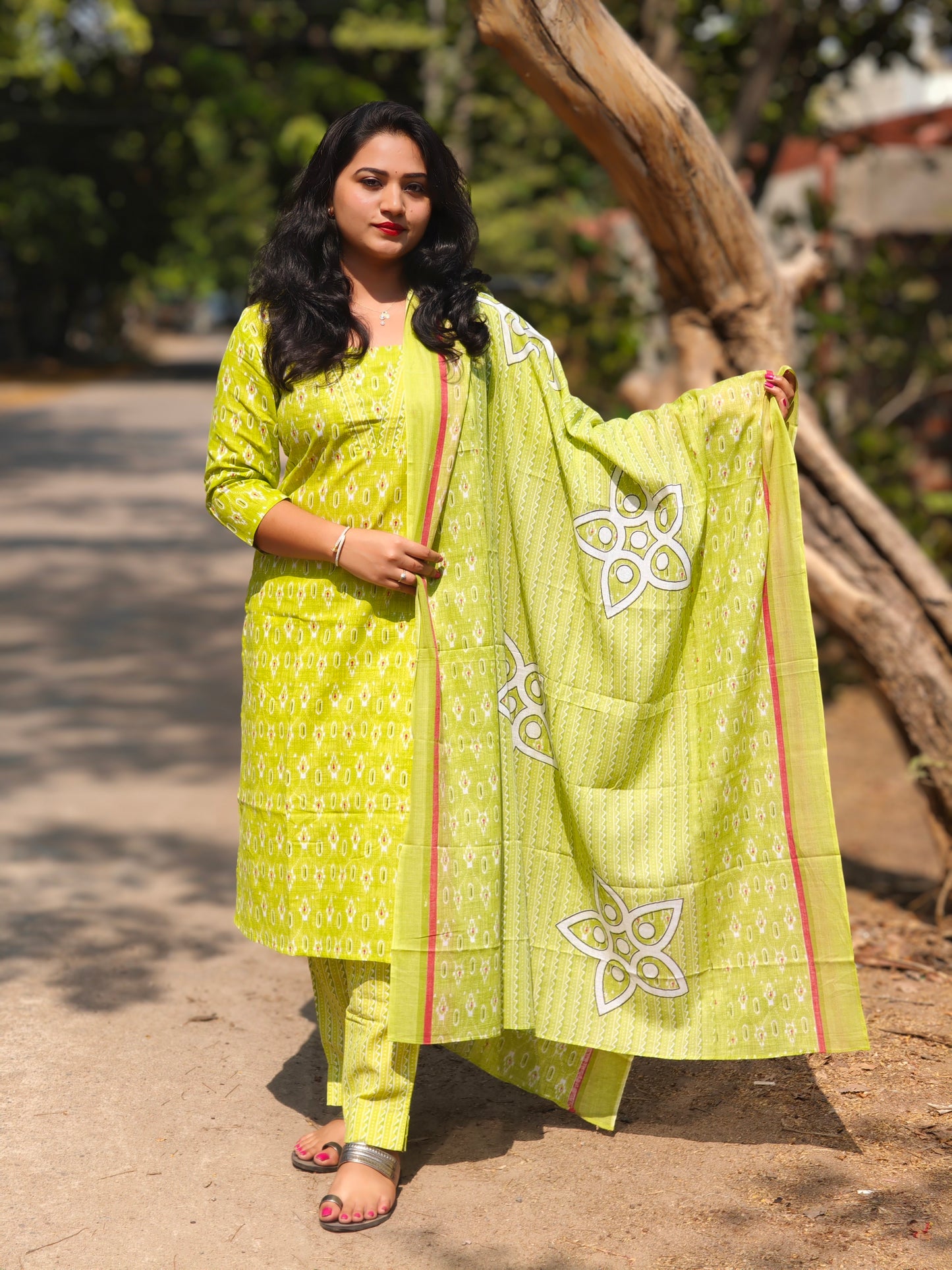 Premium Cotton Floral Kurta Pant Dupatta Suit Set for Women – Sizes M to 3XL