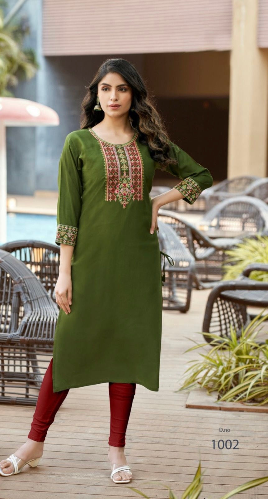 Radiant Rayon Embroidered Elegant Kurti MCB1132