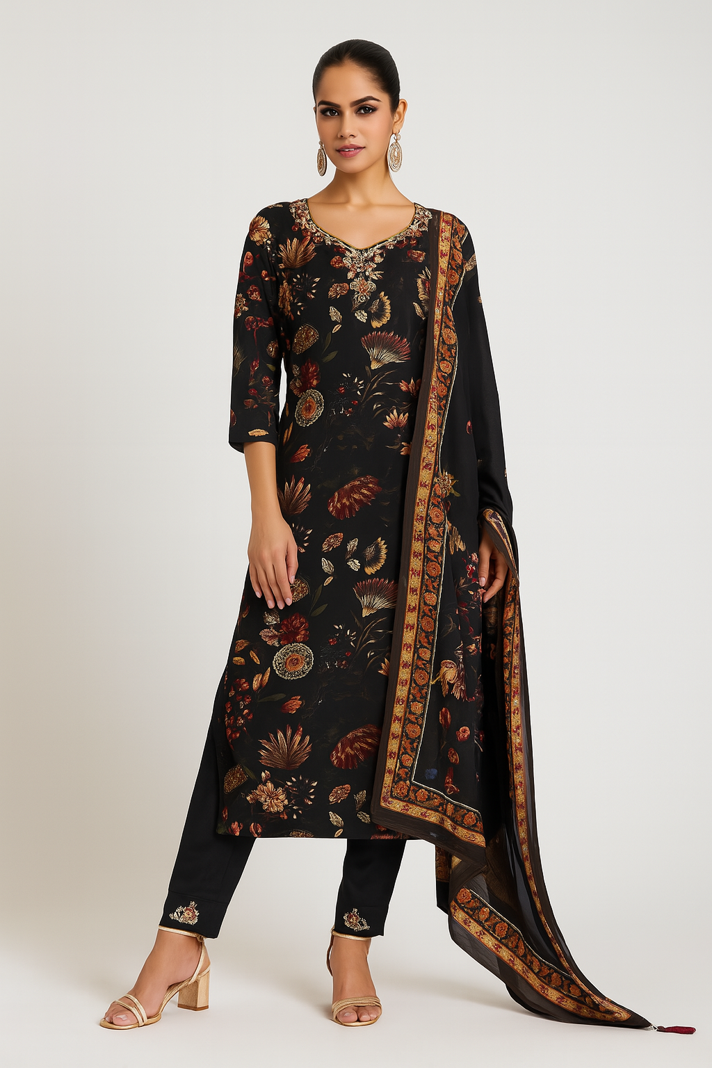 Natural Crepe Suit Florista
