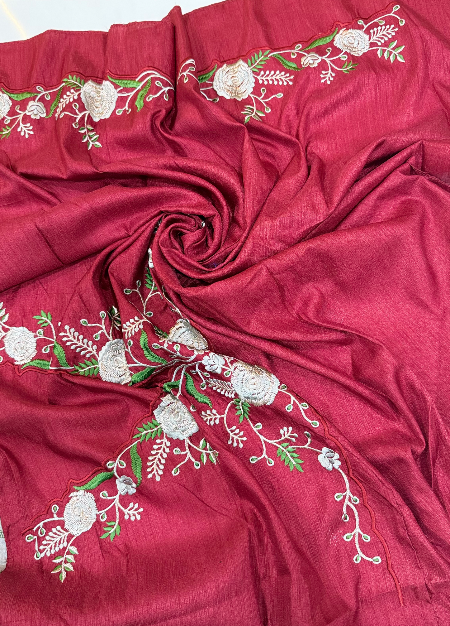 Soft Brasso Printed Saree with Fancy Border, Tassel Pallu and Work Blouse for Women – Party and Festival Wear