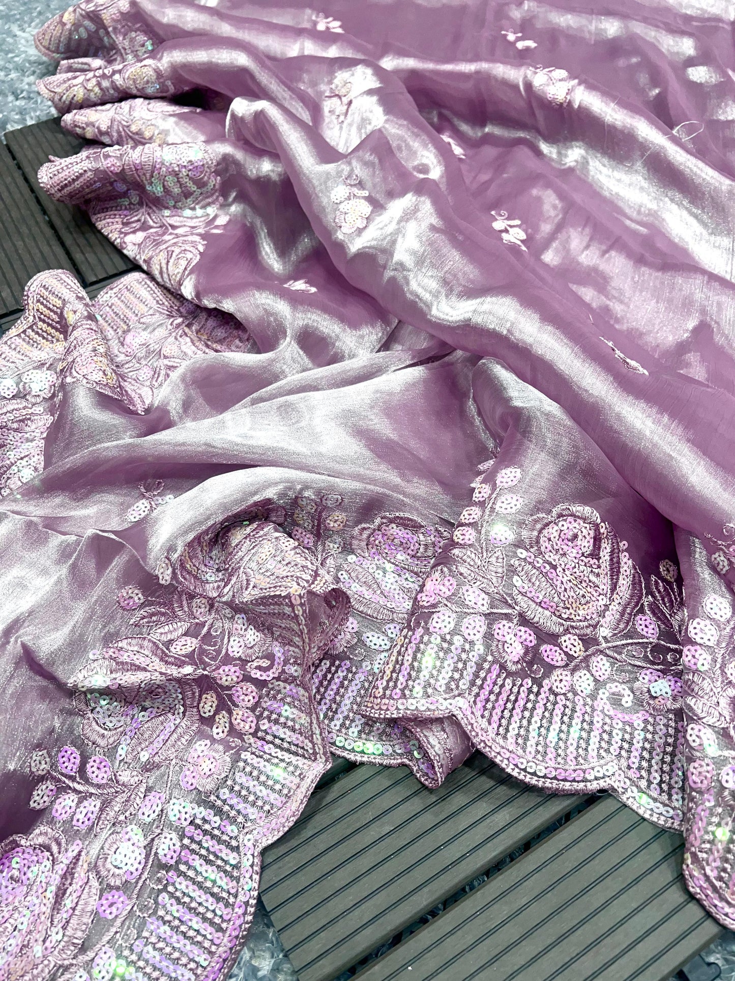Heavy Berberry Silk Saree with Multicolored Thread and Sequin Embroidery – Festive and Wedding Wear