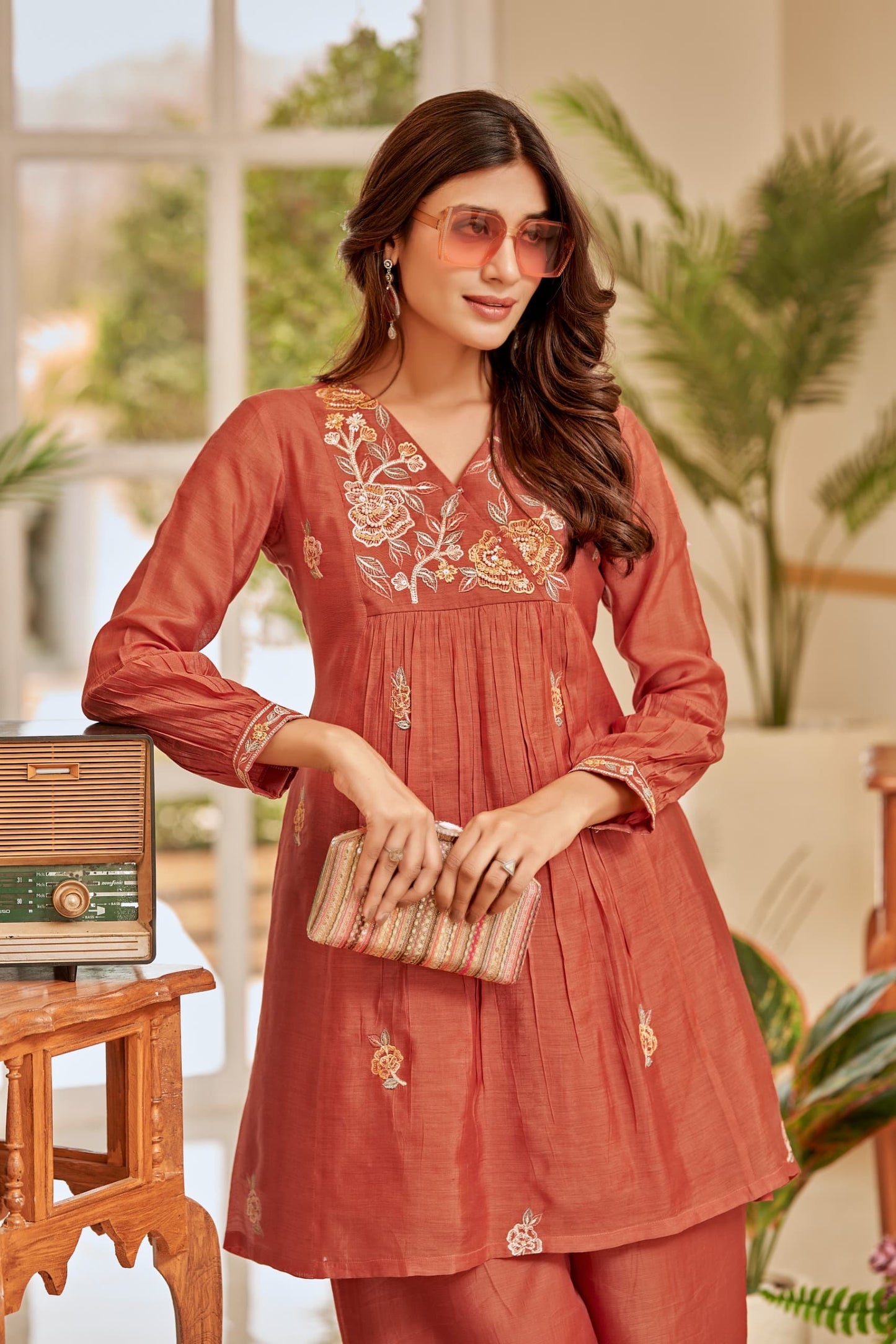 Mul Chanderi Kurta Palazzo Set with Intricate Embroidery and Lining – Festive Ethnic Wear for Women (M to XXL)