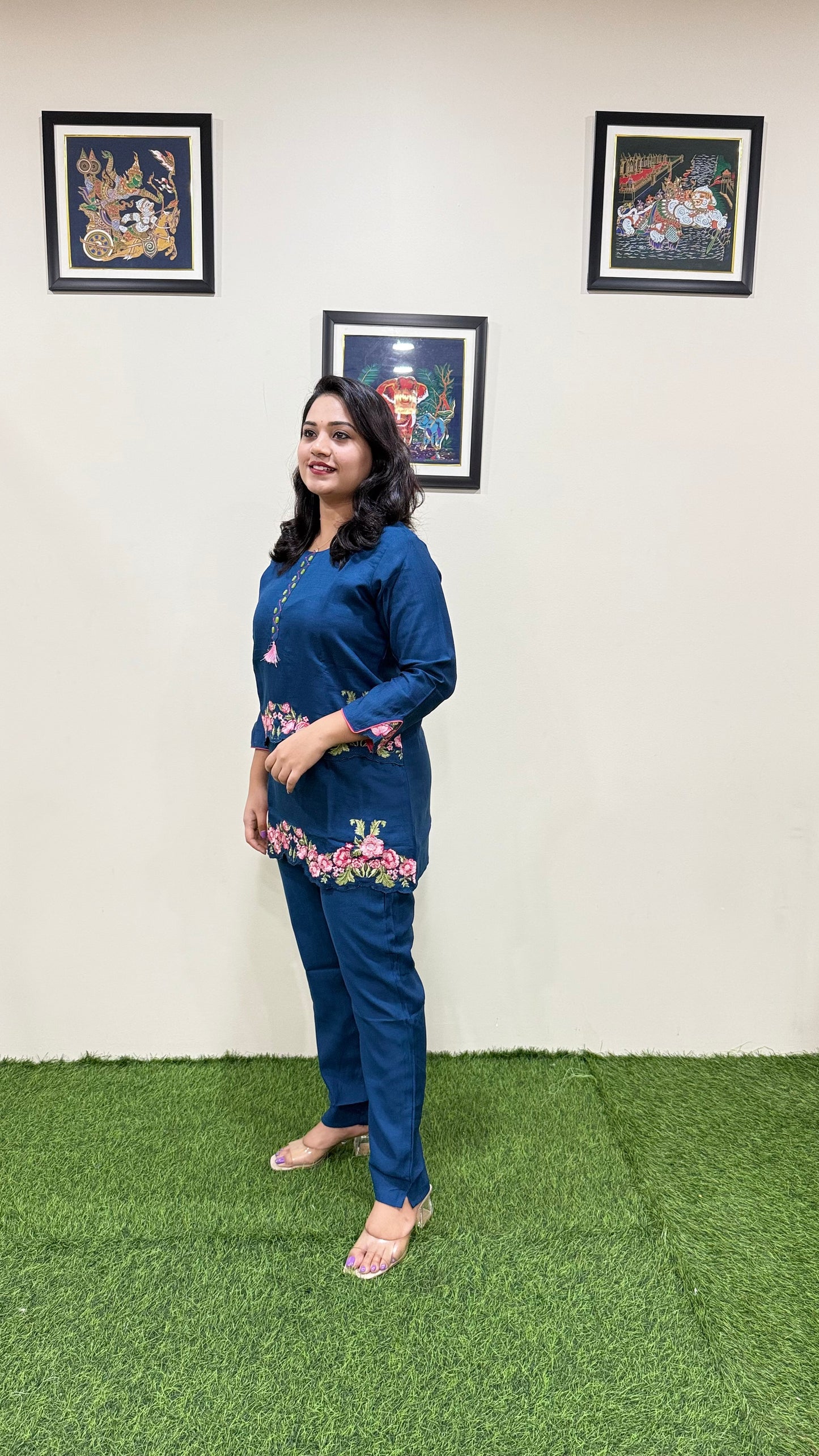 Women's Viscose Latex Co-ord Set in Trendy Solid Design – Sizes XL to 3XL