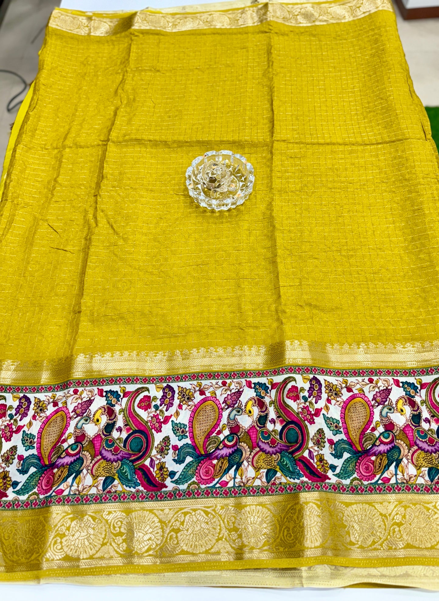 Russian Bentex Border Chittpallu Viscose Crepe Silk Saree with Zari Weaving – Festive Wear