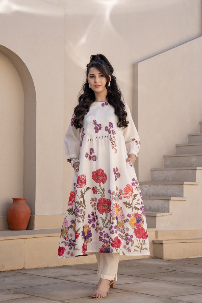 Pure Cotton Kurta Pant Set for Women with Elegant Detailing – Daily Wear Comfort Series
