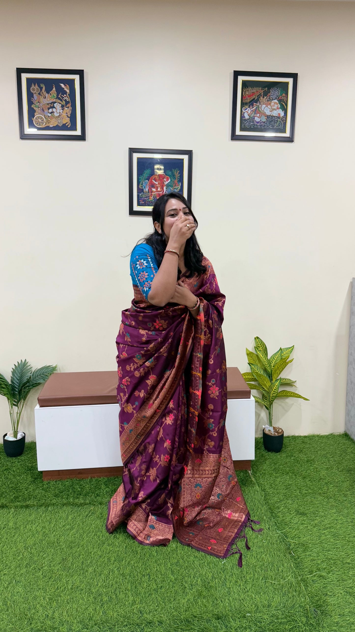 Banarasi Silk Woven Saree Floral Pattern code 296 289
