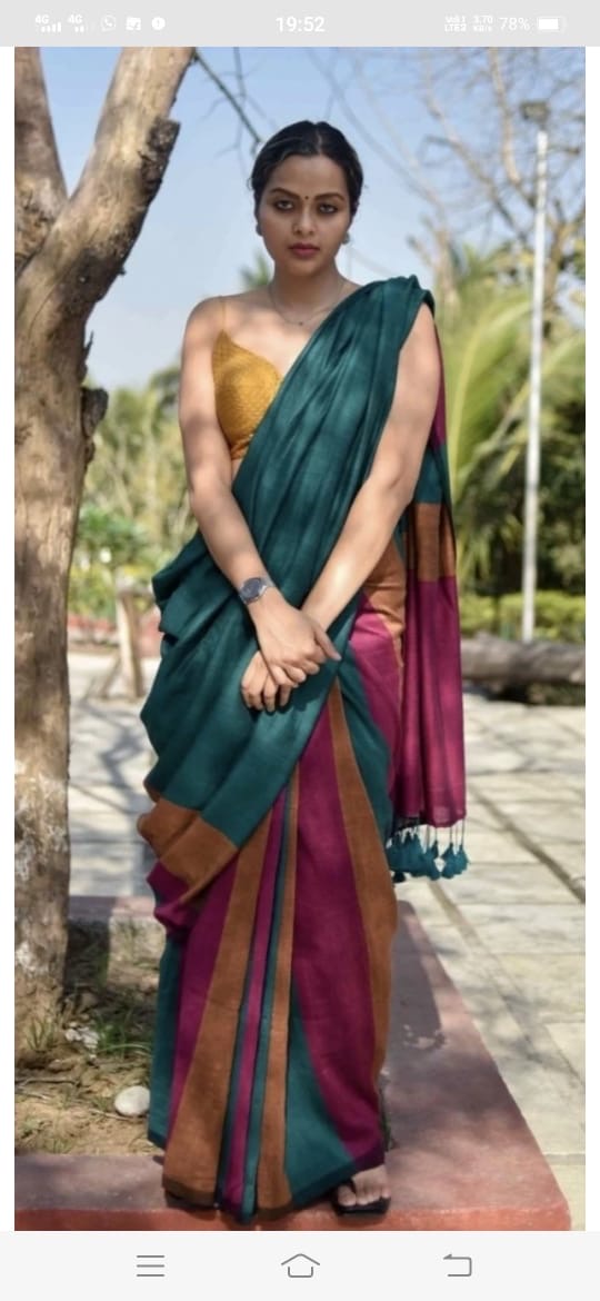 Newly Launched Rangoli Stripe Kaadi Saree